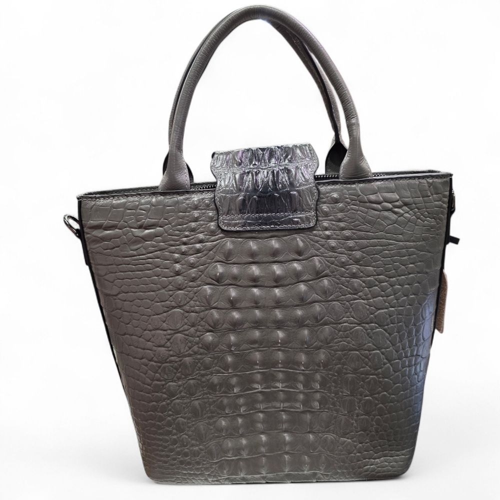 Real Leather Croc Embossed Purse Bag - Picture 5 of 12